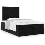 vidaXL Otomanski posteljni okvir z vzmetnicami črn 120x190cm žamet | Shoptok.si