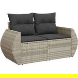 vidaXL 8-dijelni set vrtnih sofa od poliratana s jastucima svjetlosivi | shoptok.hr