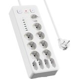 INF Evropski podaljšek z USB in Type-C priključki, zaščita pred preobremenitvijo White, (5000243359) Cene
