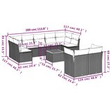 vidaXL 10-dijelni set vrtnih sofa od poliratana s jastucima sivi | shoptok.hr