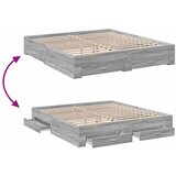  Okvir za krevet s ladicama boja hrasta 180x200 cm Siva 180 x 200 cm | shoptok.hr