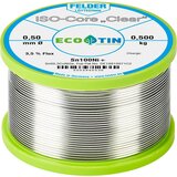 Felder ISO-Core ''Clear'' Sn100Ni+ spajkalna palica tuljava Sn99\,25Cu0\,7Ni0\,05 0.500 kg 0.5 mm, (20428761) | Shoptok.si