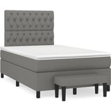 vidaXL Box spring postelja z vzmetnico temno siva 120x190 cm blago Cene