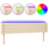 Maison Chic led posteljno vzglavje - vzglavna omarica - nočna omarica krem 163x16x78/88 cm blago, (21706968) | Shoptok.si
