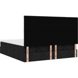 vidaXL Otomanski posteljni okvir z vzmetnicami črn 200x200 cm blago | Shoptok.si