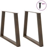  Noge za blagovaonski stol V-oblik 2 kom Prirodni čelik 80 x (72-73,3) cm Čelik | shoptok.hr