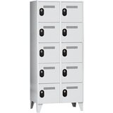 Wolf Omara s predelki z zaklepanjem, višina predelka 320 mm, VxŠxG 1850 x 800 x 500 mm, širina razdelka 400 mm, barva korpusa / vrat svetlo siva / sve | Shoptok.si