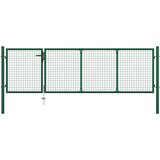 vidaXL Vrtna vrata jeklena 350x100 cm zelena Cene