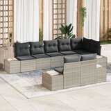  Set za vrtni kauč od 8 dijelova s jastucima svijetlosiva poli ratan | shoptok.hr