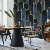  Foto tapeta - Gold and Navy Blue Pattern 200x140 Vodootporna | shoptok.hr