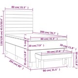 Krevet s oprugama i madracem tamnosmeđi 80x200 cm od tkanine | Eponuda.com