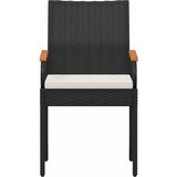  Vrtne stolice 4 pcs Crna i krem-bijela Poliratan i Akacija | shoptok.hr