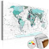  Slika na plutenoj podlozi - Sky-blue Border [Cork Map] 60x40 Cijene