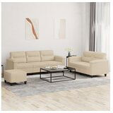 vidaXL 3-dijelni set sofa s jastucima krem od mikrovlakana | shoptok.hr