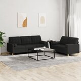vidaXL 2-dijelni set sofa s jastucima crni od tkanine Cijene