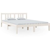  Posteljni okvir bel iz trdnega lesa 140x200 cm, (20601663) | Shoptok.si