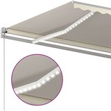  Tenda na ručno uvlačenje s LED svjetlima 6x3 m krem | shoptok.hr