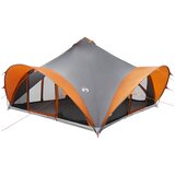 vidaXL Tipi šator Siva i narančasta Za 18 osoba Poliester i čelik - Siva i narančasta 500 x 500 x 350 cm | shoptok.hr