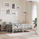 Metalni okvir kreveta uzglavlje i podnožje bijeli 160x200 cm | shoptok.hr