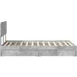  Postelja s shranjevanjem z vzglavjem Betonsko siva 135 x 190 cm, (5000106824) | Shoptok.si