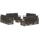 vidaXL Vrtna sedežna garnitura 13 pcs Siva poli ratan, (5000271066) | Shoptok.si