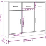  Komoda boja dimljenog hrasta 91x28x75 cm konstruirano drvo | shoptok.hr