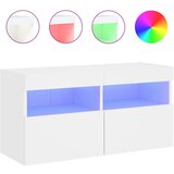  The Living Store Stenska TV omarica z LED lučkami bela 80x30x40 cm - Stenska TV Omarica, (21499132) | Shoptok.si