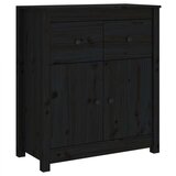  Komoda crna 70 x 35 x 80 cm od masivne borovine | shoptok.hr