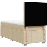  Okvir kreveta s oprugama i madrac krem 80x200 cm od tkanine | shoptok.hr