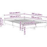 vidaXL Posteljni okvir brez ležišča Betonsko siva 120x200 cm | Shoptok.si