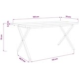  Stol za blagovanje s prirodnim rubom 160 x 70 x 75 cm Prirodna - Prirodna i crna 160 x 70 x 75 cm Živi rub | shoptok.hr