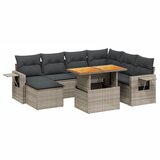 Maison Chic Seti vrtnega pohištva - Vrtna garnitura - Vrtni pohištvo set 8-delna z blazinami siv poli ratan, (21800827) | Shoptok.si