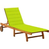  Vrtna ležaljka za sunčanje s jastukom masivno bagremovo drvo Zelena 200 x 63 x 85 cm | shoptok.hr