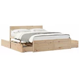  Okvir za krevet s ladicama 140x200 cm od borovine