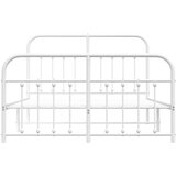 Metalni okvir kreveta uzglavlje i podnožje bijeli 150 x 200 cm | shoptok.hr