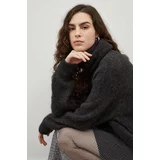 American Vintage Volnen pulover ženski, črna barva