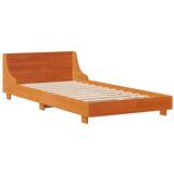vidaXL Posteljni okvir z vzglavjem voščeno rjava 75x190 cm borovina, (21304061) | Shoptok.si