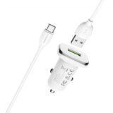 Borofone avtopolnilec 18W BZ12A USB-A QC 3.0 s kablom Type C 1m - bel cene