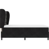 vidaXL Postelja z vzmetnico Črna 140x190 cm Žamet | Shoptok.si