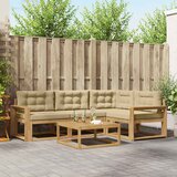  Set vanjskih sofa 5 kom. Bijela i bež Poliester | shoptok.hr