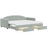 vidaXL izvlečna dnevna postelja s predali svetlo siva 90x200 cm žamet, (20936453) | Shoptok.si