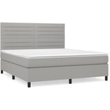 vidaXL Box spring postelja z vzmetnico svetlo siva 180x200 cm blago, (20899276) Cene