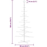  Metalno božićno drvce s drvenom bazom crno 180 cm | shoptok.hr