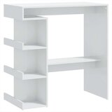 Barski stol sa stalkom za pohranu sjajni bijeli 100x50x101,5 cm | shoptok.hr
