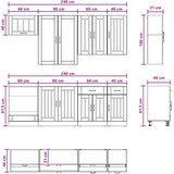  Kuhinjska jedinica LUCCA 8 pcs Crna Konstruirano drvo | shoptok.hr