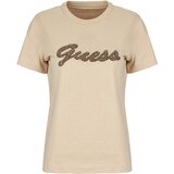 Guess SS CN BEADS SCRIPT TEE Bež Cijene