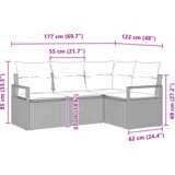 vidaXL 4-dijelni vrtni kauč set s jastučićima smeđeg poli ratana | shoptok.hr