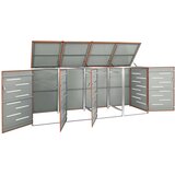  Spremište za četiri kante za smeće 276,5x77,5x112,5 cm čelično | Eponuda.com