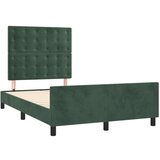 vidaXL Posteljni okvir z vzglavjem temno zelen 140x190 cm žamet, (21128855) Cene