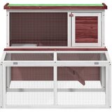  Kavez za zečeve boja kave 102x90x84,5 cm od masivne borovine | shoptok.hr